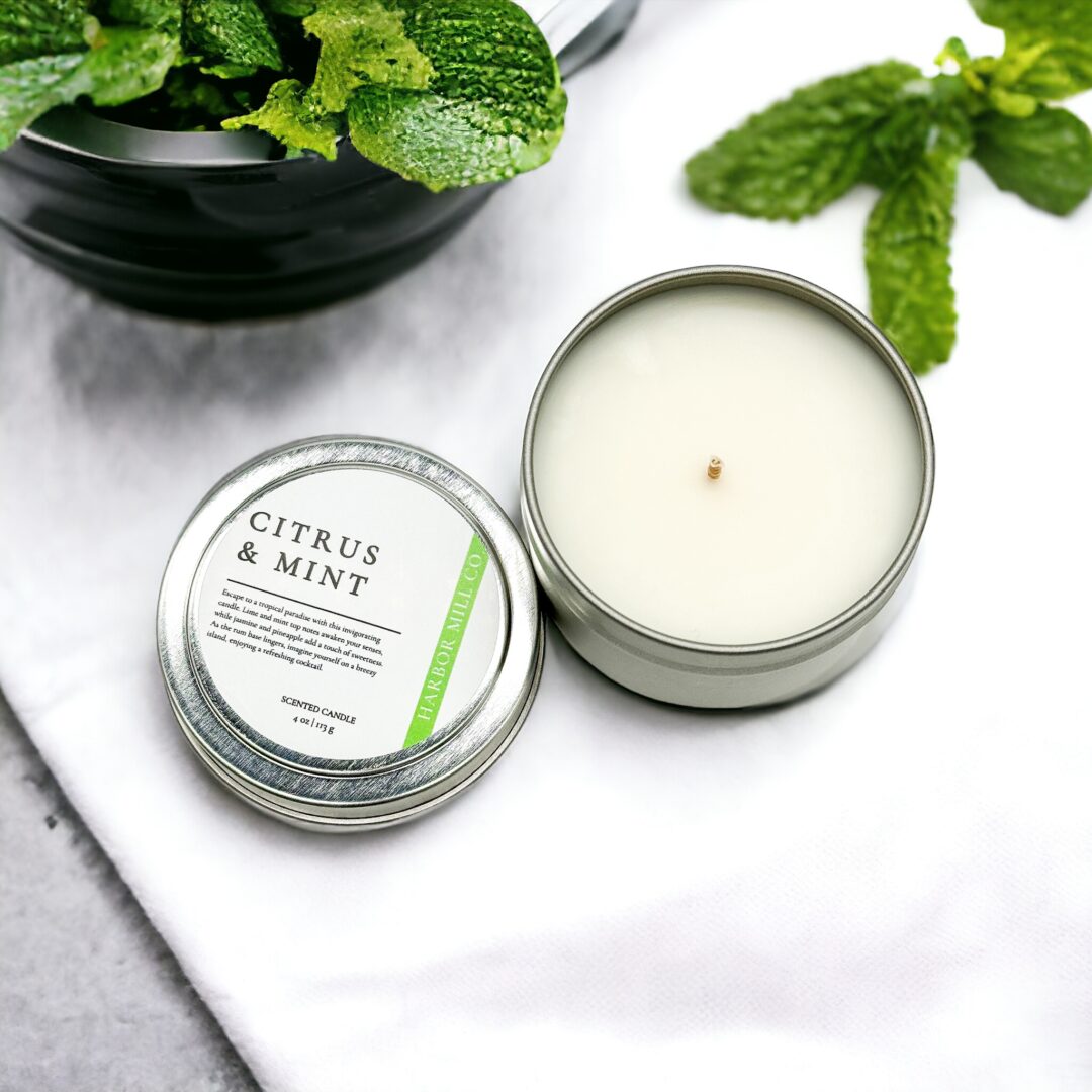 Citrus & Mint Scented Candle - Harbor Mill Co.